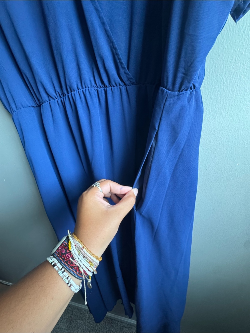 BloomChic Blue Ruffle High-Low Dress - Picture 6 of 10
